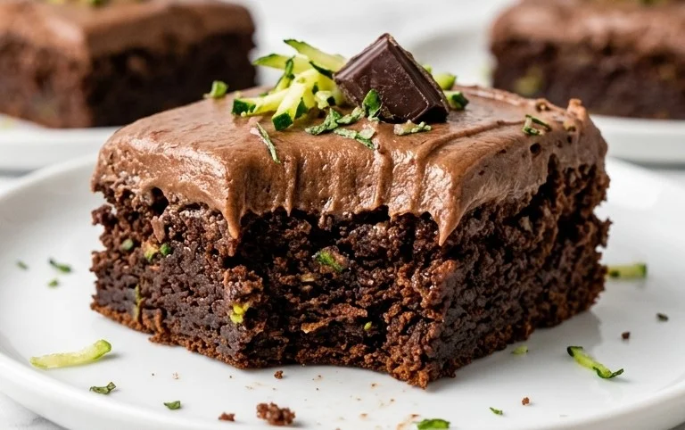 Zucchini Brownies with 1 minute Frosting!