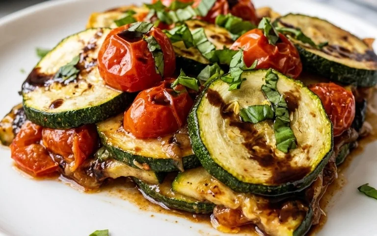 Balsamic Zucchini Tomato Bake
